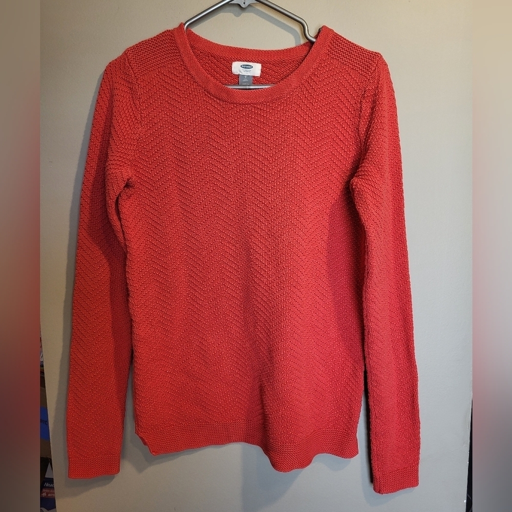 Old Navy Coral Knit Top, Size Medium Tall - Picture 2 of 6